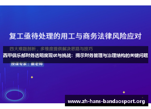 西甲俱乐部财务透明度现状与挑战:揭示财务管理与治理结构的关键问题