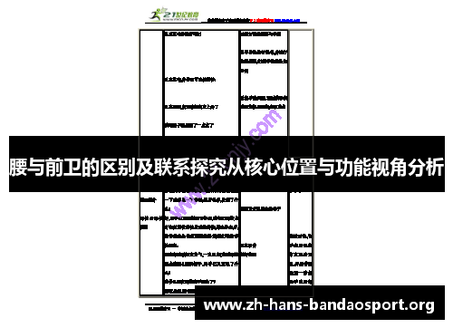 腰与前卫的区别及联系探究从核心位置与功能视角分析